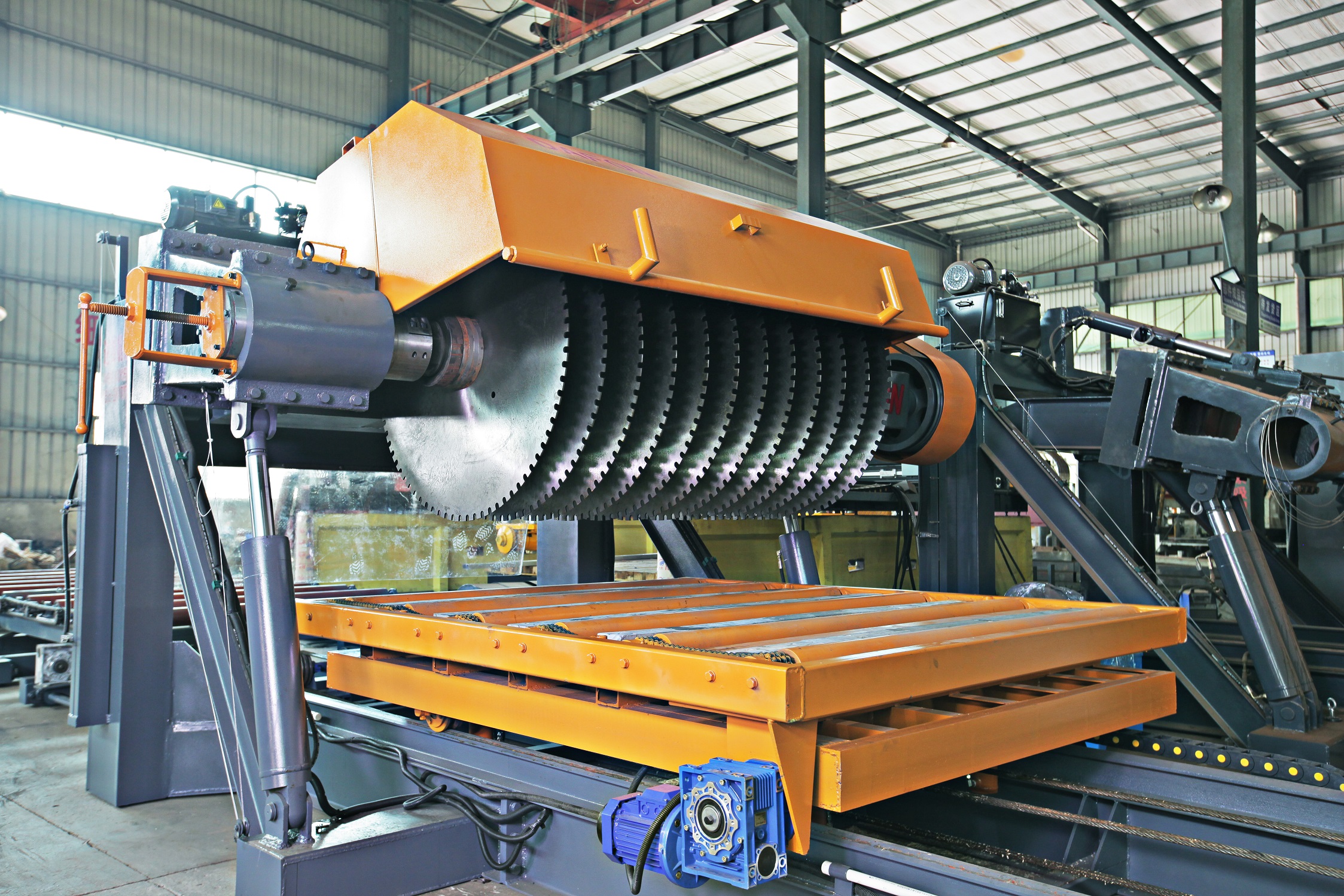 Multiblade stone cutting machine line